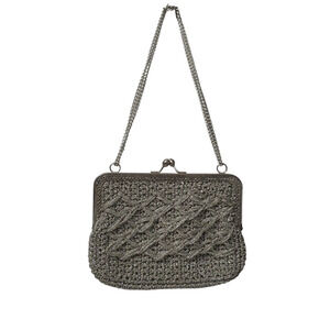Vintage Mantessa Italy Silver Woven Purse with Chain